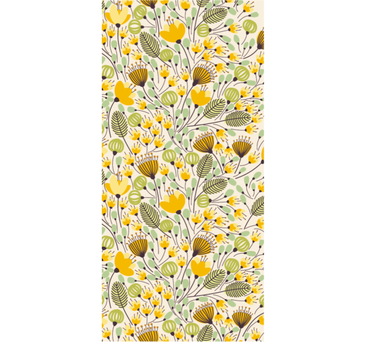 Blind bedroom yellow floral lace curtains - TenStickers