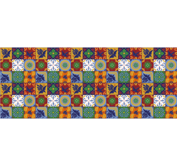 Blind bedroom with vibrant mexican tiles - TenStickers