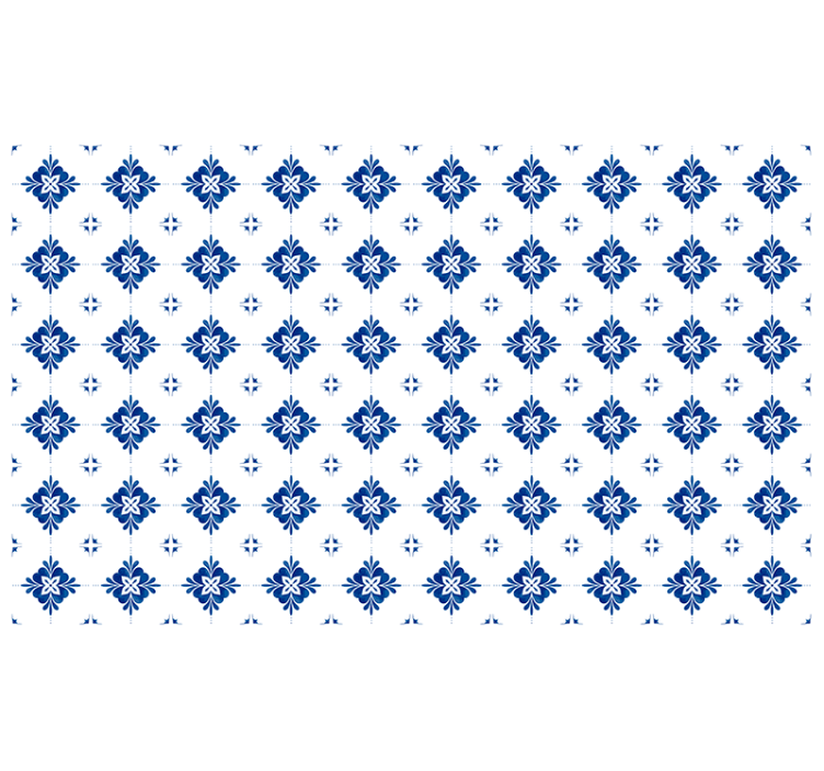 Blind bedroom vintage blue tile design - TenStickers