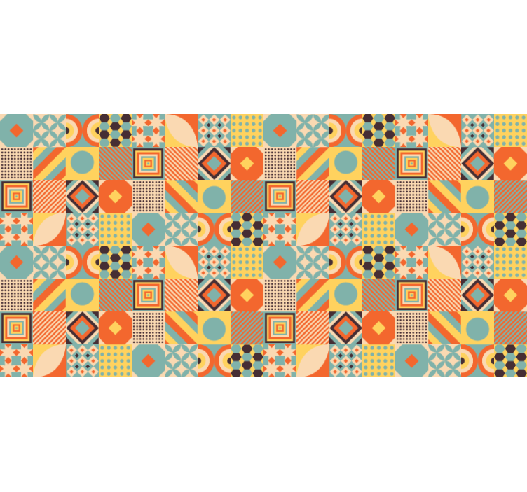 Blind bedroom with vibrant mosaic tiles - TenStickers