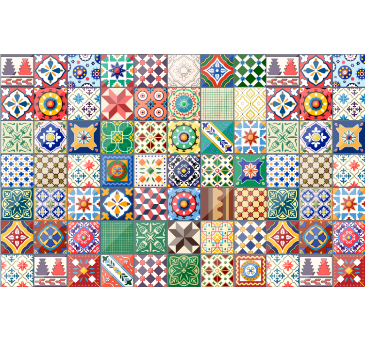 Blind bedroom green mexican tiles - TenStickers