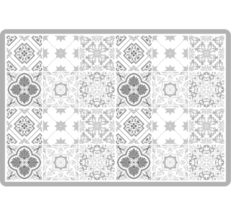 Blind bedroom moroccan gray tile pattern - TenStickers