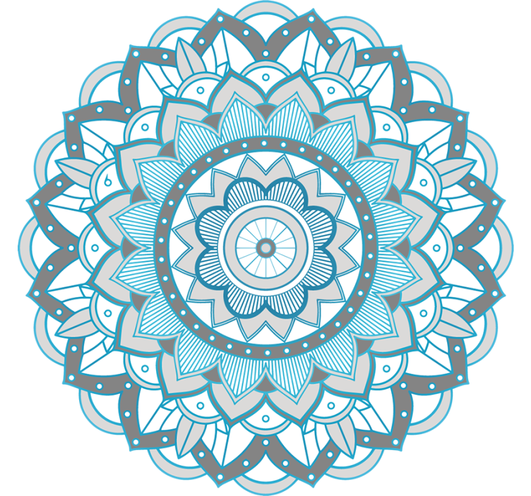 Blind bedroom in blue mandala design - TenStickers