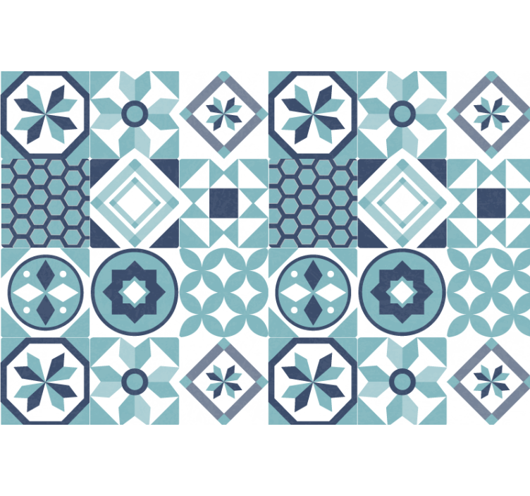 Blind bedroom with navy blue ornaments - TenStickers