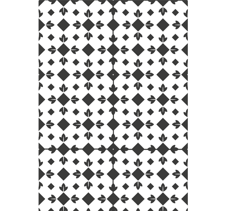 Blind bedroom with black and white tiles - TenStickers