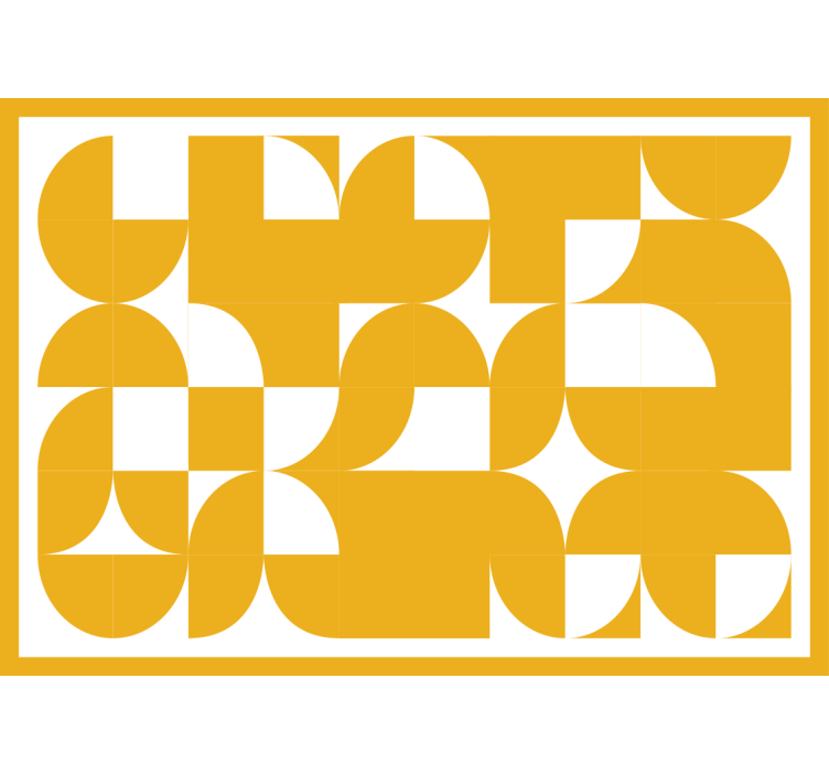 Blind bedroom yellow circle geometric art pattern - TenStickers