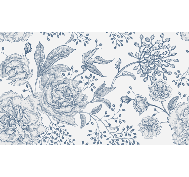 White window blind with vintage floral pattern - TenStickers