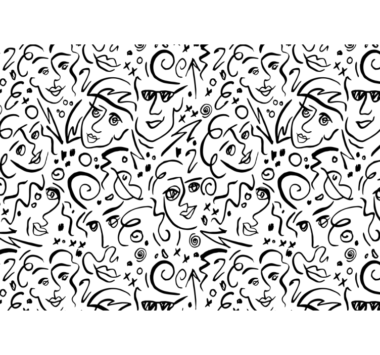 White window blind with black and white graffiti art - TenStickers