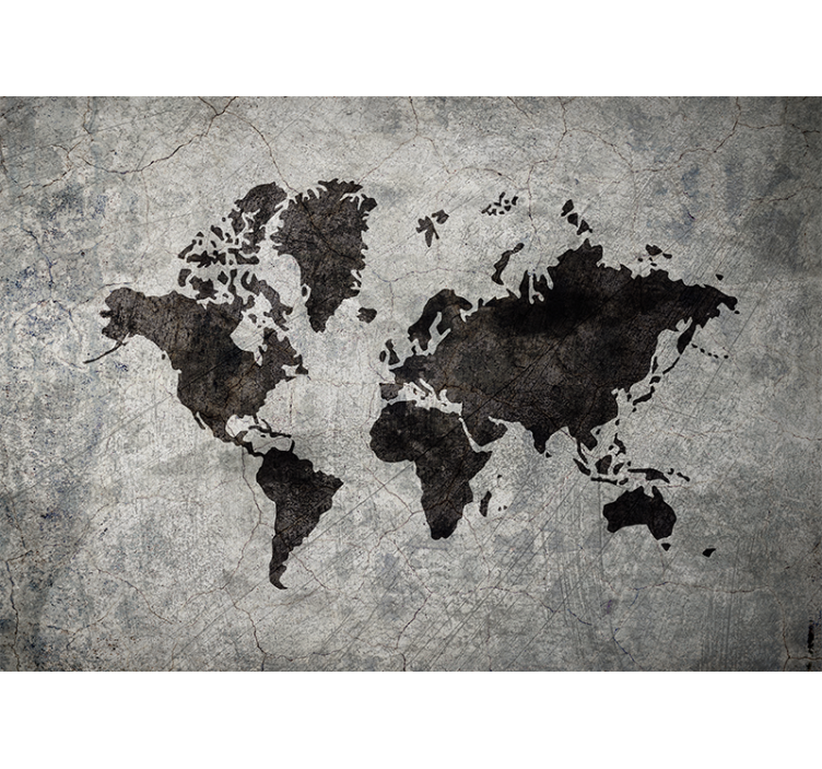 Blind grey industrial style world map - TenStickers