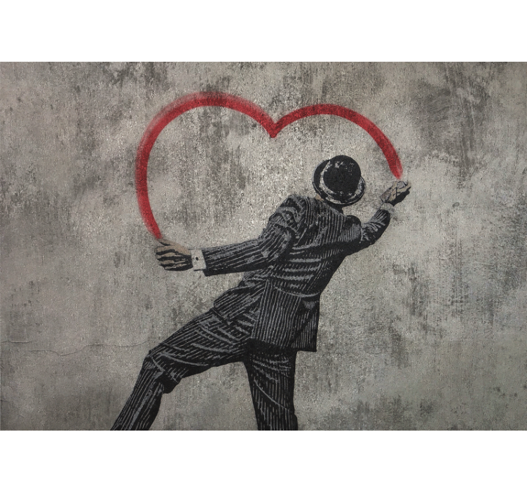 Blind grey banksy heart graffiti - TenStickers