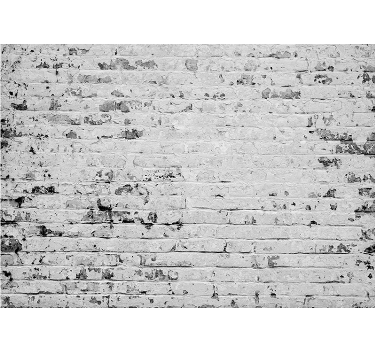 Blind grey worn white brick texture wall mural - TenStickers