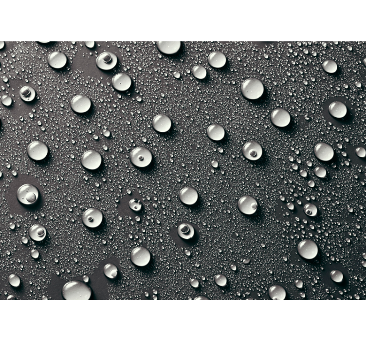 Blind grey wall mural for gray bathroom with bubbles - TenStickers