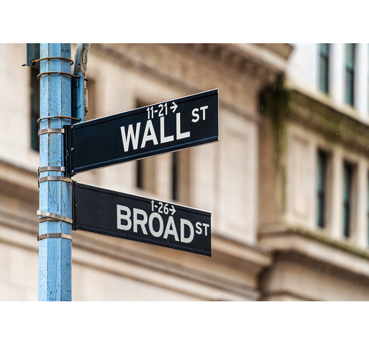Blind beige new york wall street sign - TenStickers
