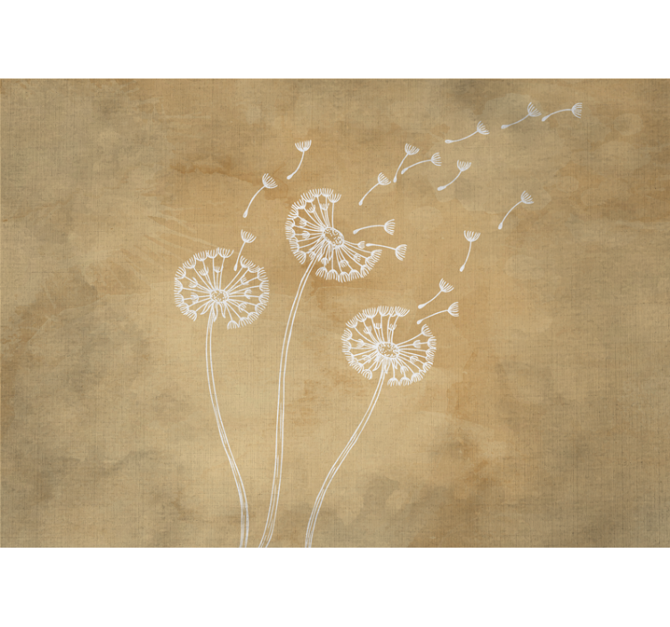 Blind beige dandelions with and without petals - TenStickers