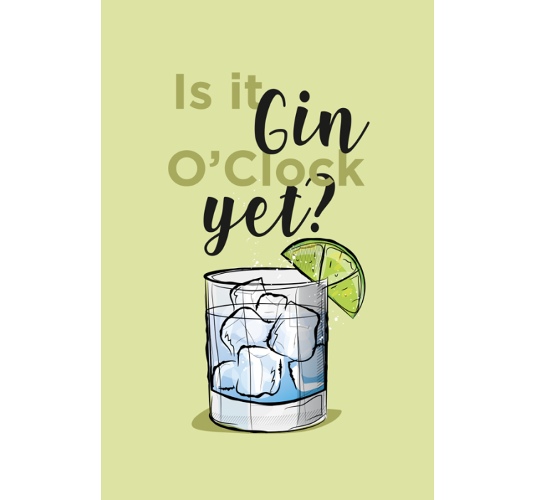 Gin O'Clock Yet Beverage text blind - TenStickers