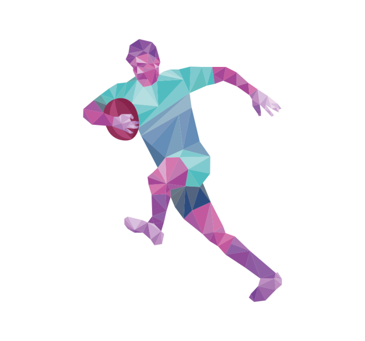 Geometric Rugby Player blind sports - TenStickers