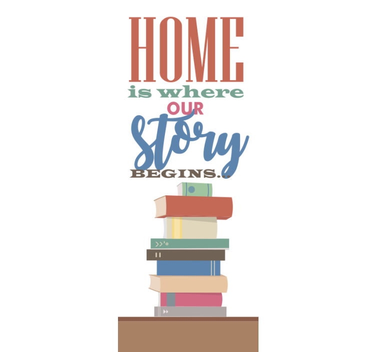 Design with a desk and  books Living room blind - TenStickers