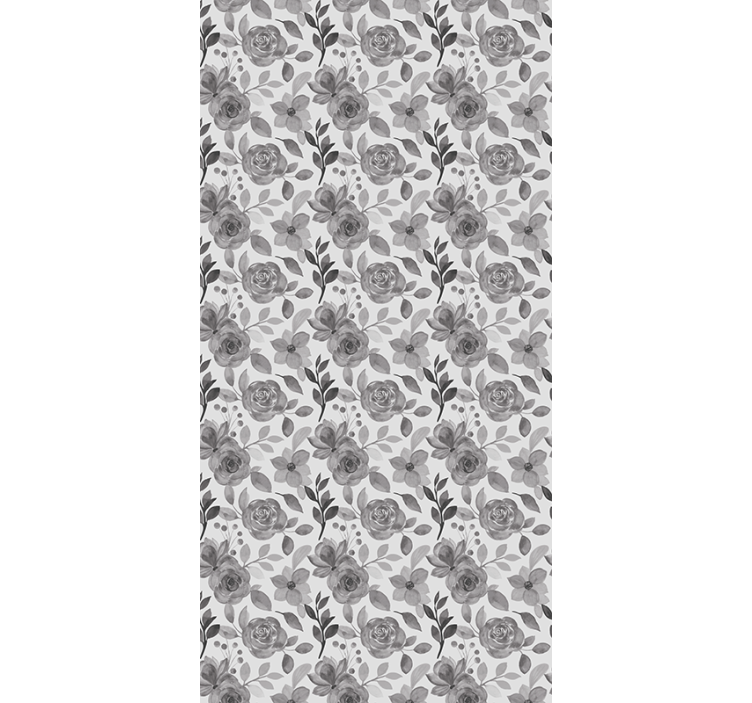 ELEGANT GRAY FLORALS floral roller blind - TenStickers