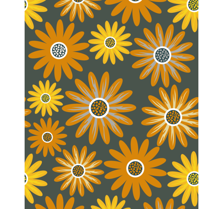 Orange daisy flowers Flower blind - TenStickers