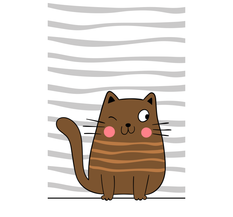 Charming Cartoon Cat animals blind - TenStickers