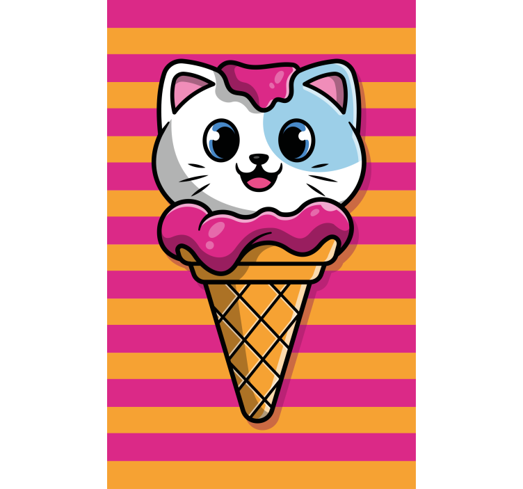 Cute cat in ice-cream Childrens blind - TenStickers