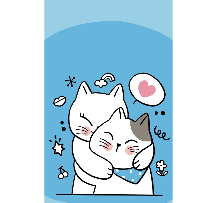 Cute Cat Embrace animals blind - TenStickers