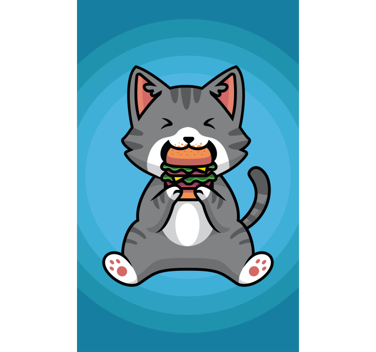 Happy Cat Eating animals blind - TenStickers