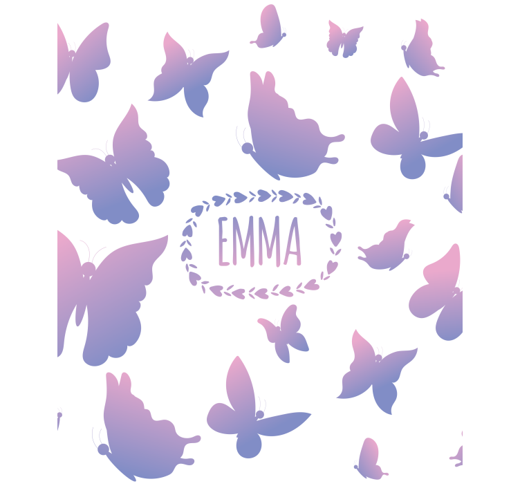 Purple butterflies with name Blind painting - TenStickers