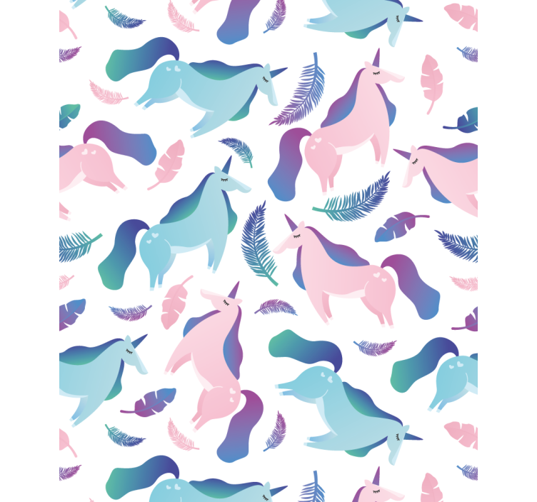 Unicorn pattern with feathers Childrens blind - TenStickers
