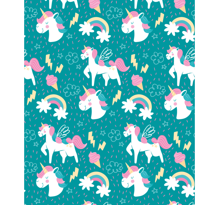 Unicorns with lightning and clouds Child blind - TenStickers