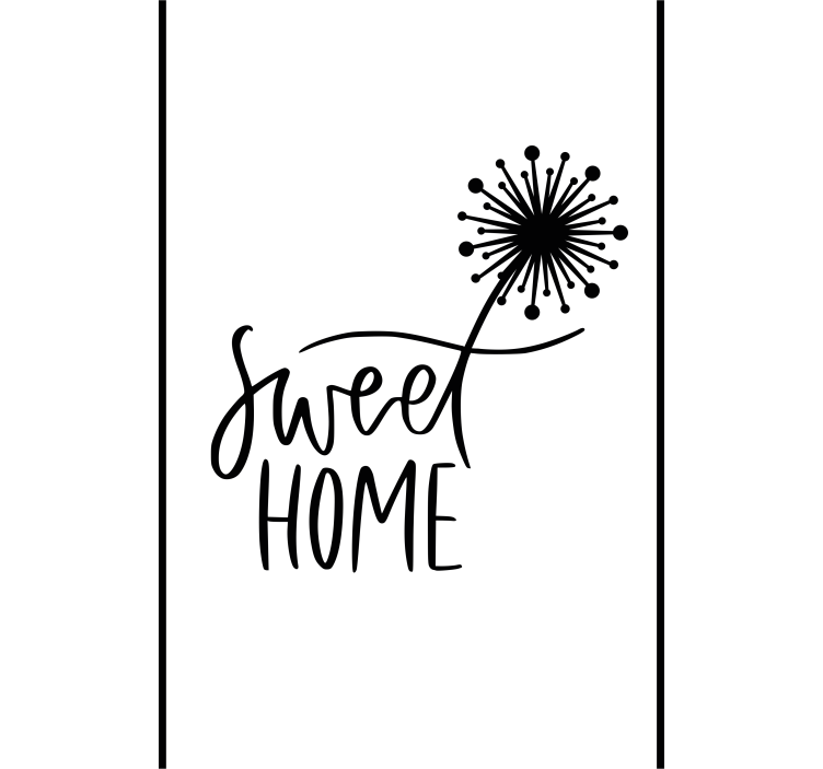 Sweet home with dandelion text blind - TenStickers