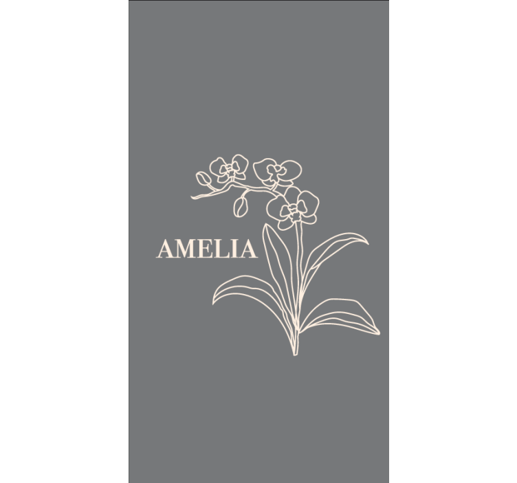 Elegant gray design with name blind flowers and plants - TenStickers