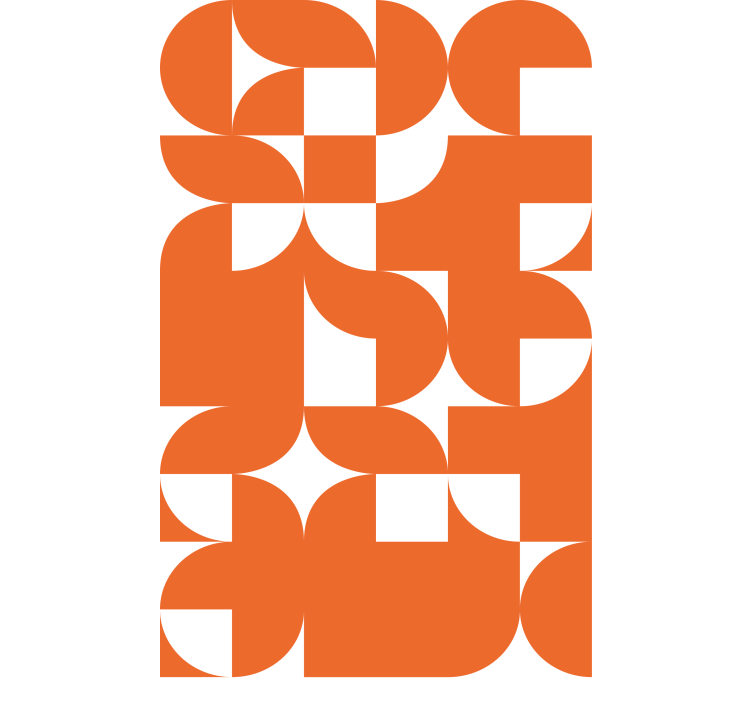 Orange and white Blind painting - TenStickers