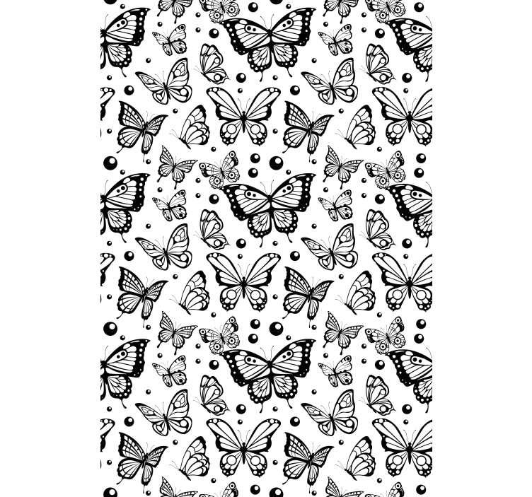 Monocolor butterflies and dots bathroom blind - TenStickers