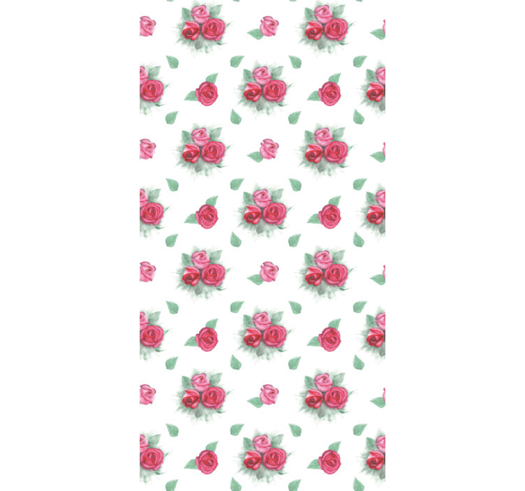 Pink and red roses pattern and plant blind - TenStickers