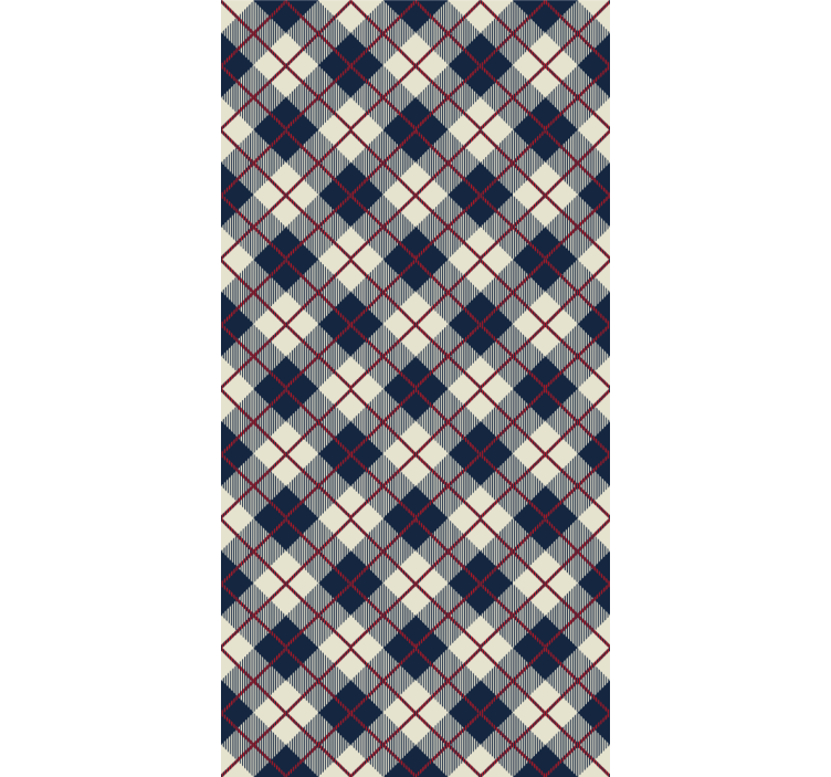 Plaid Patterned Fabric modern blind - TenStickers