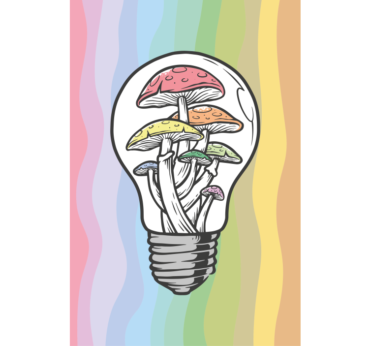 Mushroom Lightbulb Art blind flowers and plants - TenStickers