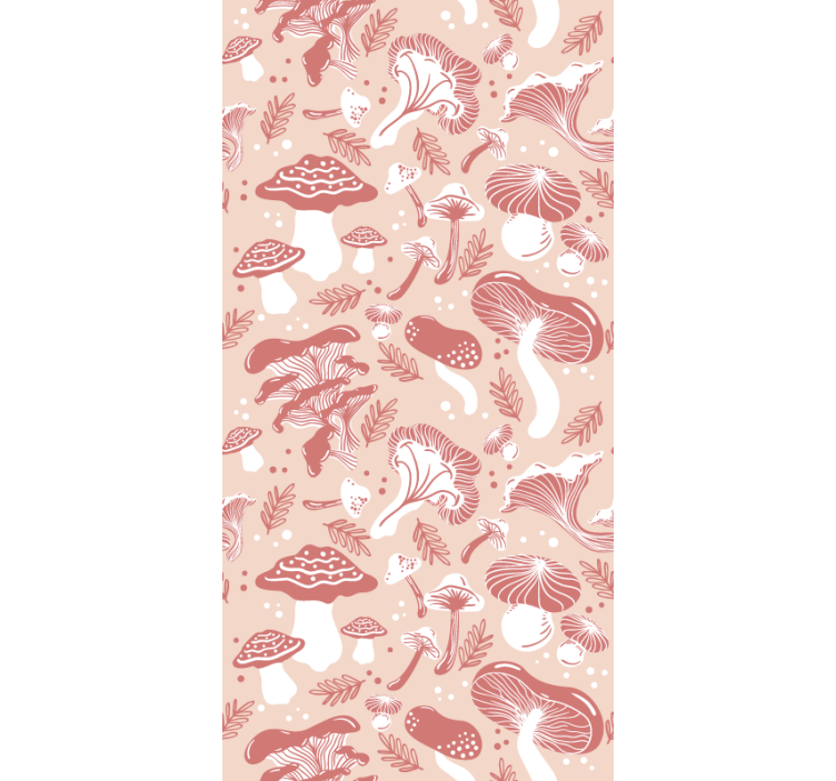 Mushroom variety pattern blind flowers and plants - TenStickers