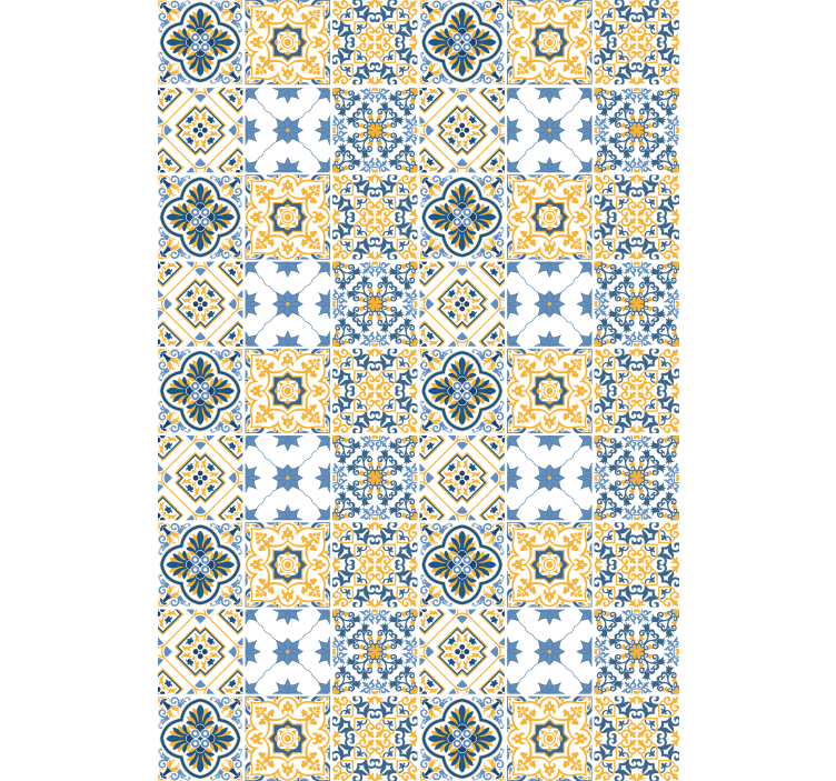 Colorful southern tiles pattern Bathroom blind - TenStickers