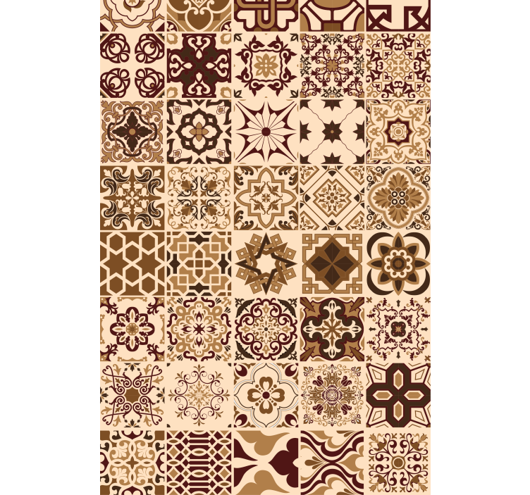 Brown spanish style tiles Bathroom blind - TenStickers