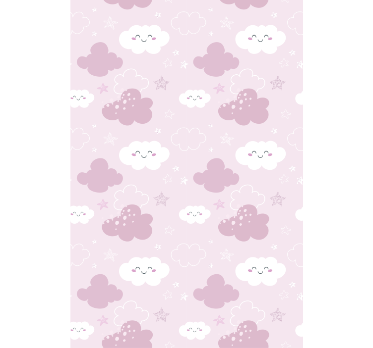 Pink background with white happy Cloud blind - TenStickers