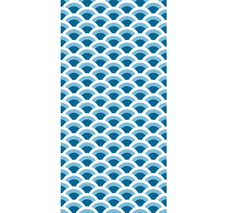 Blue tones fish scales Bathroom blind - TenStickers