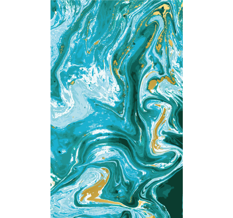 Marbled Aqua Swirls pattern roller blind - TenStickers