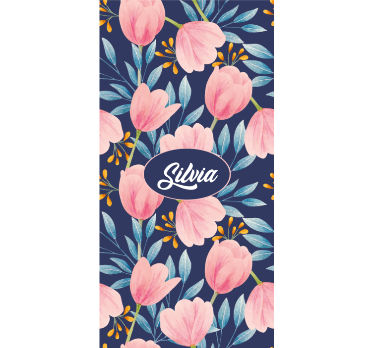 Pink Floral Design blind flowers and plants - TenStickers