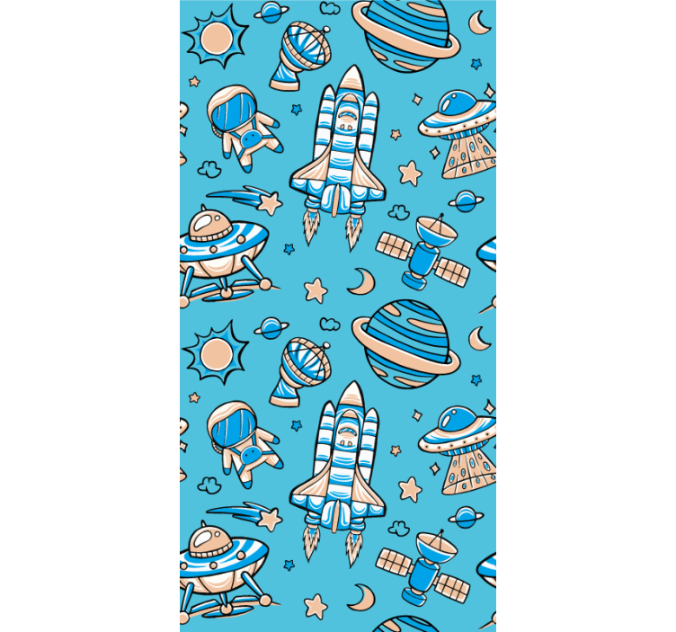 Spaceship start over a blue sky Childrens blind - TenStickers