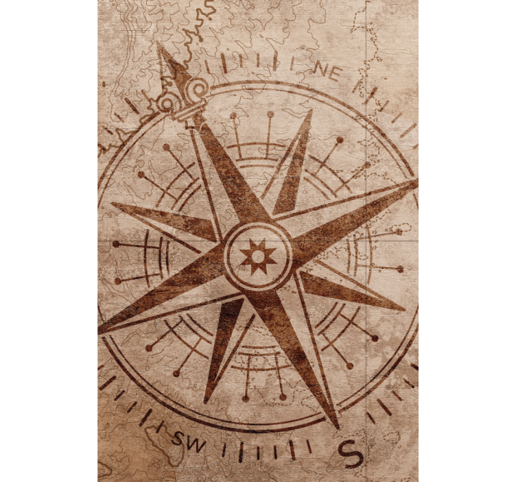 VINTAGE COMPASS DESIGN world map roller blind - TenStickers