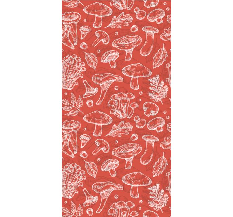 White and red mushrooms flowers and plant blind - TenStickers