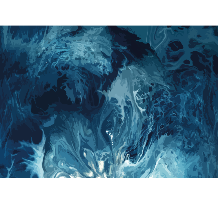 Fluid Ocean Waves pattern roller blind - TenStickers