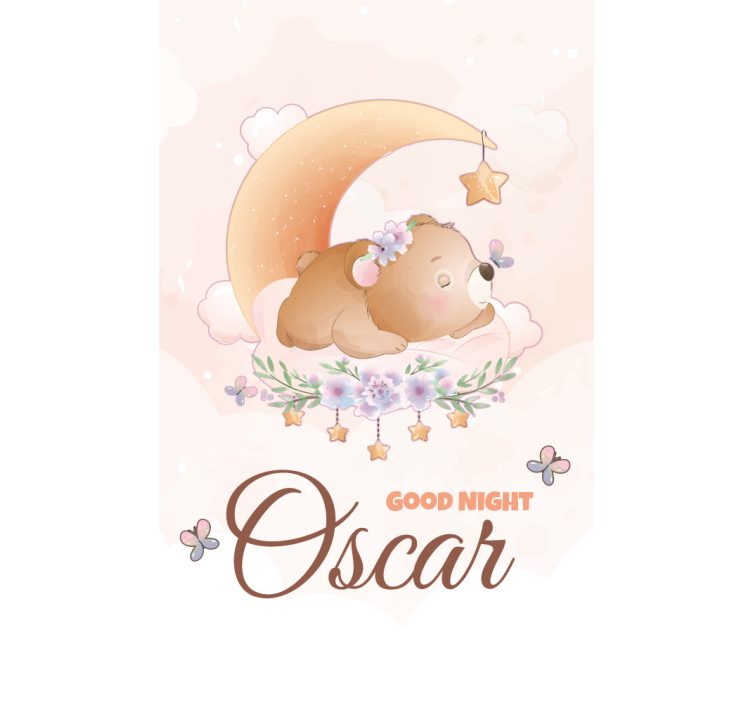 Cute bear for boy with name Nursery blind - TenStickers