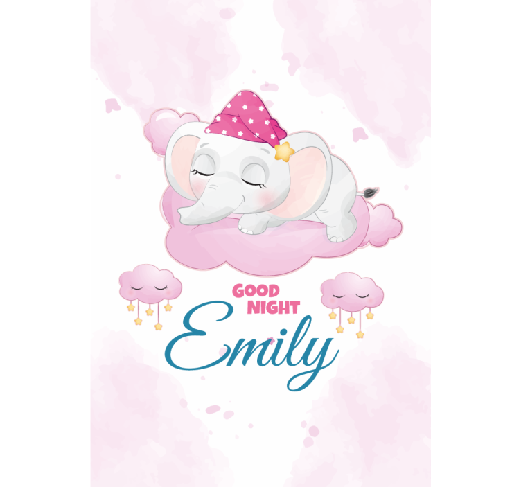 Sleeping elephant with name blind children - TenStickers
